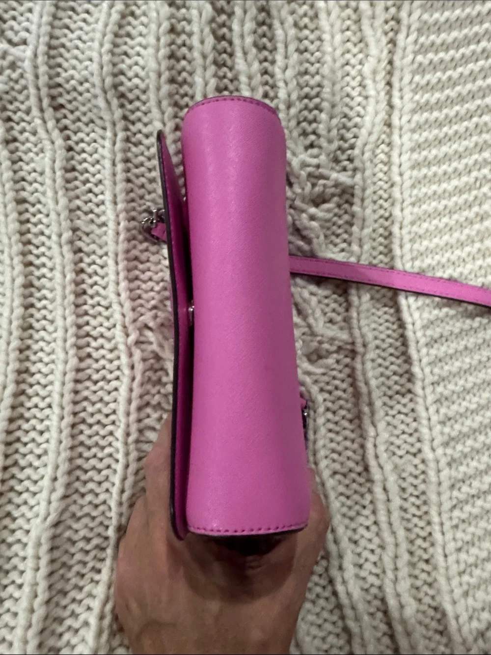 kate spade hot pink leather crossbody wallet EUC CLEAN